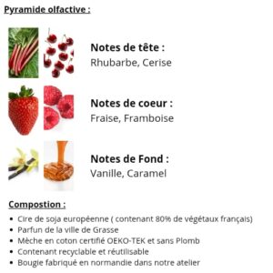 Bougie Parfumée « Fraise-Rhubarbe » – Une Douceur Nostalgique
